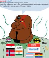 Warrior-Z(user) batman bnwo fnf friday_night_funkin' namefags norway queen_of_spades racism speech_bubble trans_flag // 886x1037 // 267.3KB