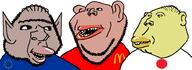 black_sclera brown_skin european_union japan looking_at_you mcdonalds narrow_eyes series:trios_&_duos subvariant:impish_amerimutt subvariant:ishish_euromutt subvariant:nunavut_asiamutt variant:impish_soyak_ears variant:ishish_soyak_ears yellow_skin // 1846x674 // 69.6KB