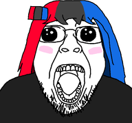 black_shirt blush female glasses hair heterochromia looking_at_you merge nintendo nintendo_switch nose oh_my_god_she_is_so_attractive open_mouth soysuba stubble tongue variant:bernd variant:soysuba video_game white_background white_skin woman // 1200x1125 // 75.0KB