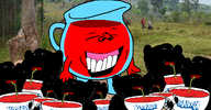 africa drinking glass grass irl_background jug kek kool-aid kool-aid_man laughing mug red_lips stubble subvariant:impdrink teeth vantablack_skin variant:impish_soyak_ears village // 1920x1000 // 1.7MB