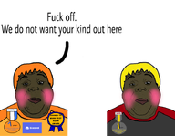 'toss 2soyjaks all_soyteens_look_like_this anti_sharty blond blush brown_skin deflowered_dutch_dyke_(transexual) eyelashes fat hair medal meta:leaky nate nusoicaca shartycuck shartyshit shitskin soycuck subvariant:hunky_twink_sex_machine variant:alicia yellow_hair zartycuck zelligcuck zellignigger // 716x556 // 169.7KB