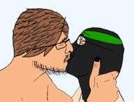 2soyjaks Hamas_2(namefag) bandana brown_hair gay glasses headband joel_(user) kiss mustache naked stubble subvariant:flarteyejak tan_skin variant:fisheyejak variant:flartson // 1024x777 // 72.2KB