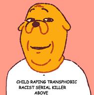 adventure_time clothes comic_sans jake_the_dog meta:tagme subvariant:wholesome_soyjak text variant:gapejak // 506x513 // 85.3KB