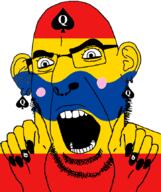 bbc blush ear facial_mark flag flag:overjissel forehead_mark glasses hair hand netherlands nose_piercing nose_ring open_mouth overjissel painted_nails queen_of_spades soyjak stubble subvariant:slutson subvariant:spadeson tattoo variant:cobson // 723x861 // 74.3KB