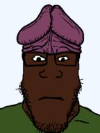 bbc black_skin closed_mouth clothes glasses neutral nsfw penis soyjak stubble subvariant:neutralplier variant:markiplier_soyjak // 600x800 // 35.3KB