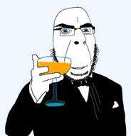 blue_eyes bowtie clothes gatsby smile subvariant:modern_cobson suit transparent_background tuxedo variant:cobson wine_glass // 1063x1110 // 44.0KB
