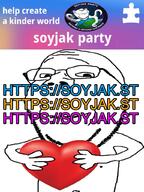 advertisement autism earth glasses globe heart logo nothing_is_beyond_our_reach octopus propaganda puzzle_piece sharty smile soyjak soyjak_party stubble subvariant:wholesome_soyjak tentacle variant:gapejak variant:impish_soyak_ears // 768x1024 // 636.5KB
