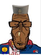 angry award beard blue brown_skin china clothes crying european flag flag:china flag:serbia glasses half_open_mouth hat kosovo mutt pins red red_eyes sajkaca serbia shitskin star_(symbol) subvariant:euromutt sweater variant:markiplier_soyjak white // 594x797 // 183.4KB