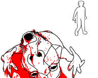 2soyjaks arm back blood bloodshot_eyes dead firearm foot glasses glasses_askew gore gun hand holding_gun holding_object holding_pistol leg lips open_mouth pistol revolver stubble variant:fisheyejak weapon // 1000x799 // 163.7KB