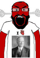 angry balding beard clothes glasses hair heart herbert_hoover i_love open_mouth red_skin soyjak subvariant:science_lover tshirt variant:markiplier_soyjak // 2816x4096 // 792.6KB