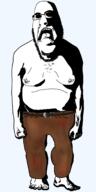 arm biting_lip clothes creepy distorted evil fat foot full_body glasses gynaecomastia hand leg nipple ominous shadow shirtless smile soyjak stubble subvariant:doctos subvariant:hornyson trousers variant:cobson // 1024x2048 // 354.9KB