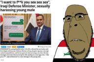 article biting_lip brown_skin faggot flag:iraq iraq irl najah_al_shammari sexual_harassment subvariant:hornyson sweden text variant:cobson // 1000x660 // 602.7KB