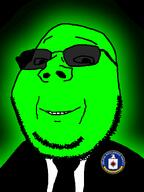 bald beard central_intelligence_agency cia_nigger clothes glasses glowing green green_skin logo looking_at_you necktie smile subvariant:wholesome_soyjak subvariant:wholyjak suit suit_and_tie trend:glowie variant:gapejak // 600x800 // 55.4KB