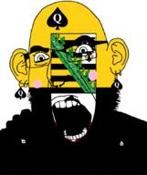 animal bbc bear bird blush castle eagle ear facial_mark flag flag:saxony-anhalt forehead_mark germany glasses hair hand nose_piercing nose_ring open_mouth painted_nails queen_of_spades saxony-anhalt soyjak stubble subvariant:slutson subvariant:spadeson tattoo variant:cobson // 723x861 // 120.7KB