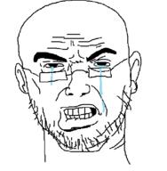 closed_mouth crying frown glasses retard soyjak stubble the_good_doctor variant:surgejak // 568x580 // 13.3KB