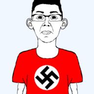 chud closed_mouth clothes ear frown glasses hair lips looking_at_you swastika variant:chudjak // 255x255 // 8.9KB