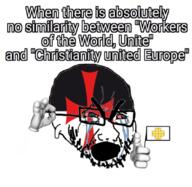 beard christianity crusade crusader crybaby crying flag flag:kingdom_of_jerusalem glasses hand head holding_flag kingdom_of_jerusalem picardia stubble text thumbs_up variant:cryboy_soyjak // 1080x1051 // 544.8KB