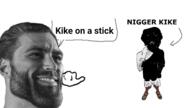 black_skin brown_skin chud clothes fallenchungus gigachad grey_skin hat jesus jewish_nose judaism kike kike_on_a_stick nigger pajeet shitskin subvariant:unbotheredchud thumbs_up // 1920x1080 // 674.2KB