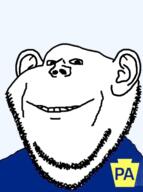 badge closed_mouth clothes ear pennsylvania smile soyjak stubble variant:impish_soyak_ears // 448x600 // 137.7KB