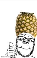 animated clothes food foodjak fruit glasses hat lego_racers pineapple poyopoyo poyunpoyun smile sound soyjak stubble thumbs_up variant:a24_slowburn_soyjak video // 258x400, 32.3s // 7.2MB