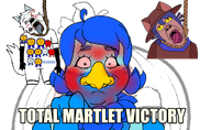 ack anthro beak bird blue_skin brimmiest_comments_section☣️☣️☣️_do_not_enter☣️☣️☣️ feather furry jimbo_(namefag) laughing martlet_(undertale_yellow) meta:namefags slvt4bibisi soybooru undertale undertale_yellow variant:bernd victory video_game yellow_beak // 1813x1113 // 1.1MB