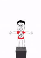 1488 aidn_jp animated black cube dance full_body glasses grey hair red shaved swastika variant:chudjak // 228x317 // 2.7MB