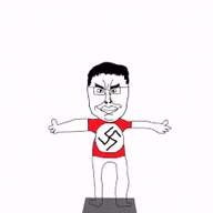 1488 aidn_jp animated black cube dance full_body glasses grey hair red shaved swastika variant:chudjak // 228x317 // 2.7MB