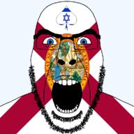 angry beard blue_eyes facial_mark flag flag:florida flag:israel florida forehead_mark glasses god hair israel looking_at_you open_mouth queen_of_spades soyjak spade star_of_david state stubble subvariant:cobson_front2 subvariant:spadeson template text thick_eyebrows united_states variant:cobson // 800x800 // 205.0KB
