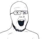 glasses mr_beast mrbeast nazism open_mouth soyjak soyjak_party stubble variant:beastjak wojak // 2250x1582 // 71.9KB