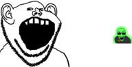 2soyjaks clothes ear eating federal_bureau_of_investigation glasses glowing soyjak stubble sunglasses variant:el_perro_rabioso variant:impish_soyak_ears // 1233x628 // 801.2KB