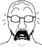 glasses grey_eyes no_eyes nose open_mouth screaming stubble subvariant:doctos subvariant:doctos_front variant:soyak // 600x718 // 31.1KB