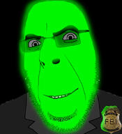 badge clothes federal_bureau_of_investigation glasses glowing smile soyjak stubble suit trend:glowie variant:cobson // 775x849 // 309.0KB