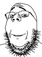 beard glasses grey_eyes series:modern_'jaks soyjak stubble subvariant:modern_wholsome_soyjak subvariant:wholesome_soyjak thick_eyebrows variant:gapejak // 600x800 // 11.5KB