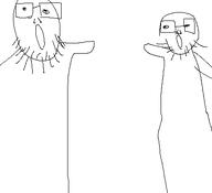 glasses meta:leaky open_mouth pointing stubble two_soyjaks variant:unknown // 434x396 // 9.4KB