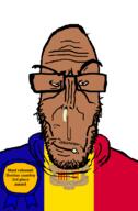 andorra award booger brown_skin country countrywar crying european flag flag:andorra glasses hair iberian_penisulan mucus mutt red_eyes soyjak stubble subvariant:euromutt sweater text variant:markiplier_soyjak // 591x900 // 55.1KB