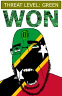 ahegao country emerald flag flag:saint_kitts_and_nevis gem glasses green green_eyes hair looking_up open_mouth saint_kitts_and_nevis schlog_color_event soyjak soyjak_blog star_(symbol) stubble teeth text threat_level_green variant:cobson won // 721x1115 // 170.4KB