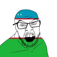 angry country flag flag:uzbekistan glasses looking_at_you mustache open_mouth soyjak star_(symbol) stubble teeth uzbekistan variant:feraljak // 1500x1500 // 22.7KB
