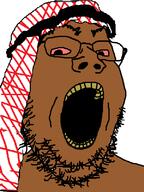 arab brown_skin hairy islam keffiyeh red_eyes unibrow variant:gapejak yellow_teeth // 600x800 // 27.9KB