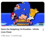accidental_soyjak barely_a_soyjak blue_skin hidden_gem knuckles meta:not_mine screenshot sega sonic sonic_the_hedgehog sonic_the_hedgehog_3_and_knuckles tails_(sonic) thumbnail variant:cobson youtube // 803x679 // 460.6KB