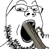 bald budd_dwyer firearm glasses glock gun gun_in_mouth hand holding_gun holding_object holding_pistol imminent_death imminent_suicide looking_at_you open_mouth pistol soyjak stubble suicide transparent_background variant:gapejak weapon // 600x800 // 154.5KB