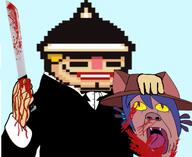 ack animal aryan beheaded bernarnd_buttfart blood buzzo_(lisa) cat clothes hat helmet lisa_(game) lisa_the_painful machete niko_(oneshot) oneshot smile suit variant:bernd yellow_hair // 1050x858 // 381.6KB