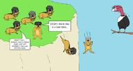 bald beak bird bloodshot_eyes buck_teeth cliff falling glasses grass hair hooked_nose lemming napkin open_mouth sky speech_bubble stubble subvariant:chudjak_front text variant:chudjak variant:feraljak variant:gapejak variant:markiplier_soyjak vulture wing // 3466x1860 // 208.5KB
