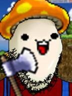 axe happy maplestory mushroom open_mouth soyjak stubble variant:gapejak video_game // 600x800 // 404.0KB
