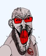 angry doddermod_(user) glasses metal namefags oil red_eyes robot seething stubble subvariant:feralrage variant:feraljak // 1500x1800 // 179.4KB