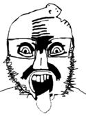glasses open_mouth soyjak stubble tongue variant:unknown // 506x780 // 50.2KB