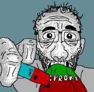 cocaine ear glasses hair i_love lighter nintendo nintendo_switch shading soyjak sproke stubble variant:smokjak video_game // 400x394 // 33.2KB