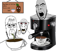 5soyjaks baby bbc cobson_face coffee coffee_beans coffee_machine deformed flag:transgender_pride_flag heart queen_of_hearts queen_of_spades stephen_colbert subvariant:jacobson transheart variant:a24_slowburn_soyjak variant:bernd variant:cobbert variant:dylanjak variant:impish_soyak_ears // 1046x893 // 428.7KB
