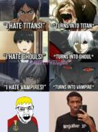 antioch_school_shooting attack_on_titan clothes i_hate mustache nate negative_xp nigger open_mouth solomon_henderson soyjak soyjak_party stubble teeth text tokyo_ghoul tongue variant:feraljak yellow_hair // 498x669 // 444.2KB