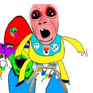 arm baby deformed ear glasses hair hand heart multiple_soyjaks mustache open_mouth smile soyjak stubble subvariant:gerald subvariant:jacobson subvariant:nathaniel trend:colorjak variant:a24_slowburn_soyjak variant:cobson variant:david variant:gapejak // 1000x1000 // 347.0KB