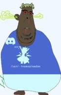 4chan anime bant_(4chan) biting_lip bloodshot_eyes brown_skin cirno comic_sans ear fume green_hair hair stinky stubble subvariant:blobson subvariant:hornyson text variant:cobson yotsoyba // 789x1220 // 162.6KB